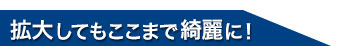 拡大してもここまで綺麗に！