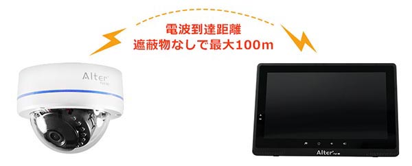 最大100mの電波到達距離