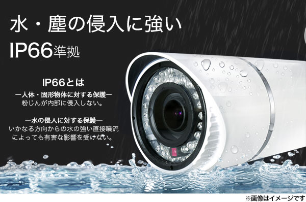 水・塵の侵入に強い