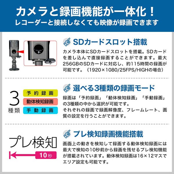 録画機能が一体化