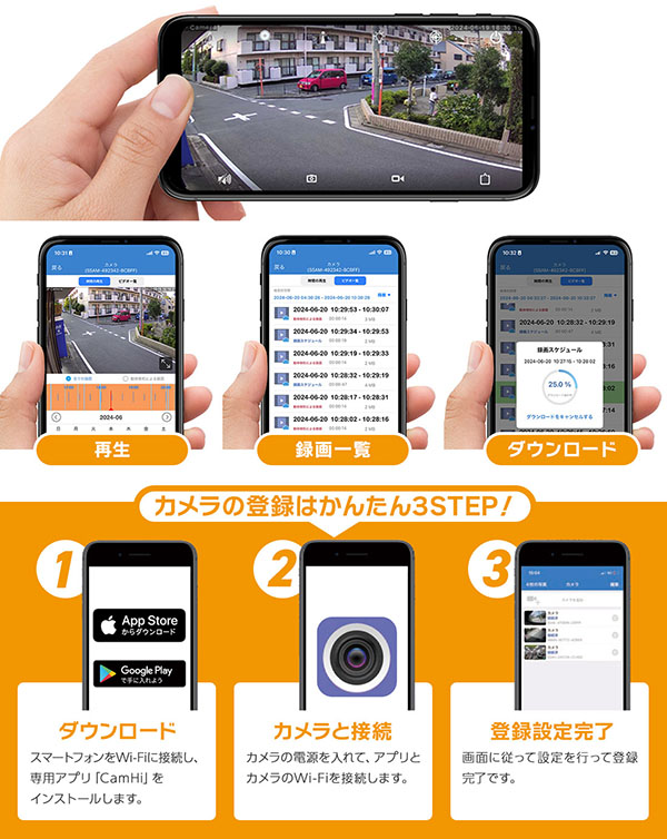 カメラの登録もらくらく