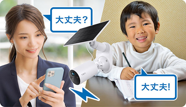 カメラを介して相手に呼びかけ