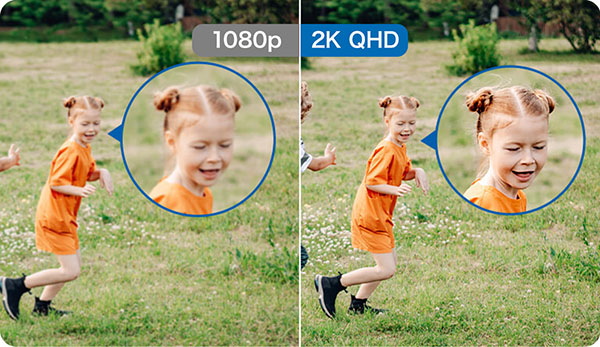 高画質2K QHDのクリアな映像