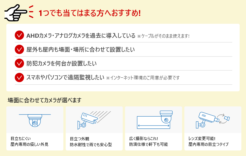 1つでも当てはまる方にお勧め！