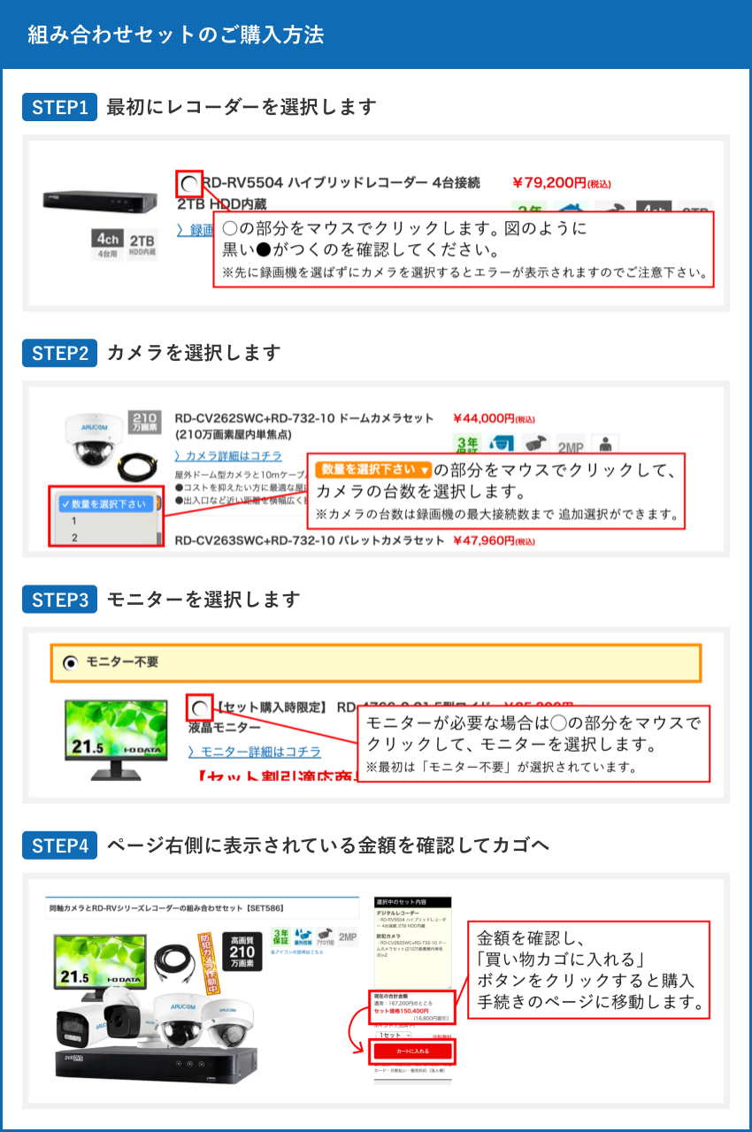 組合せセットの買い方