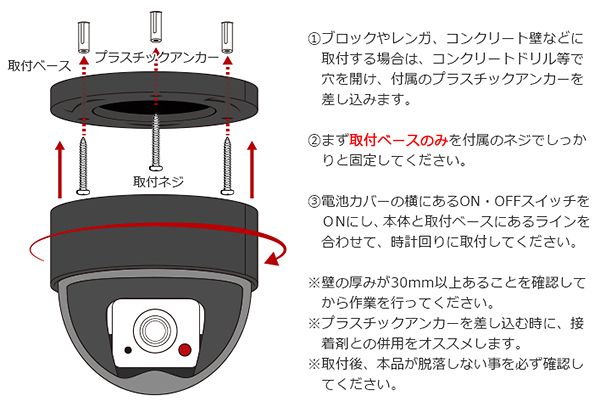 カメラの設置方法