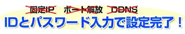 IDとパスワード入力で設定完了