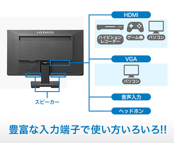 アイオーデータ 21.5インチ FHD モニター LCD-AH221EDB - ディスプレイ