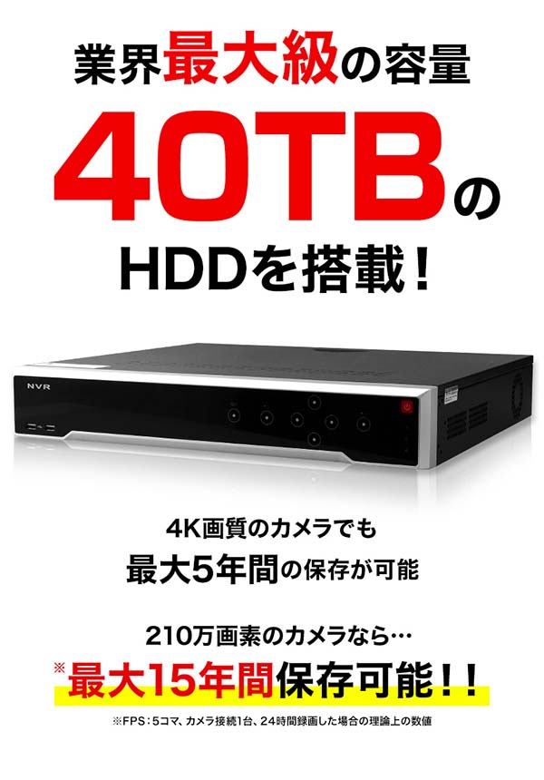 HDD40TB搭載