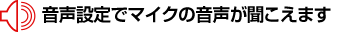 音声設定でマイクの音声が聞こえます