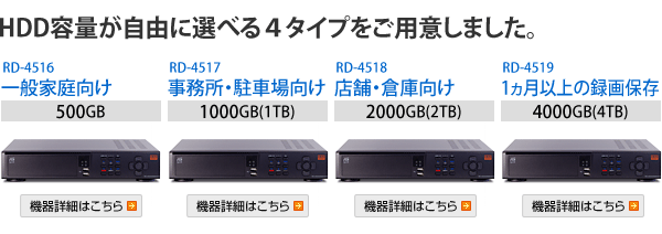 HDD容量が最大4TBまで選べます