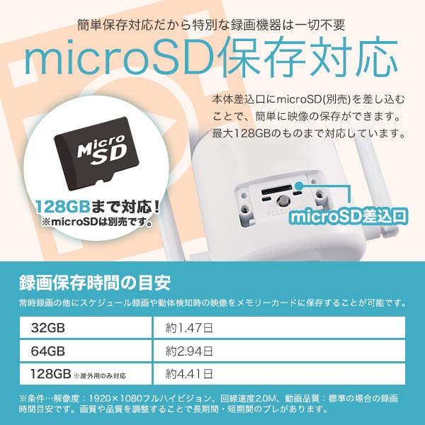 microSD保存対応