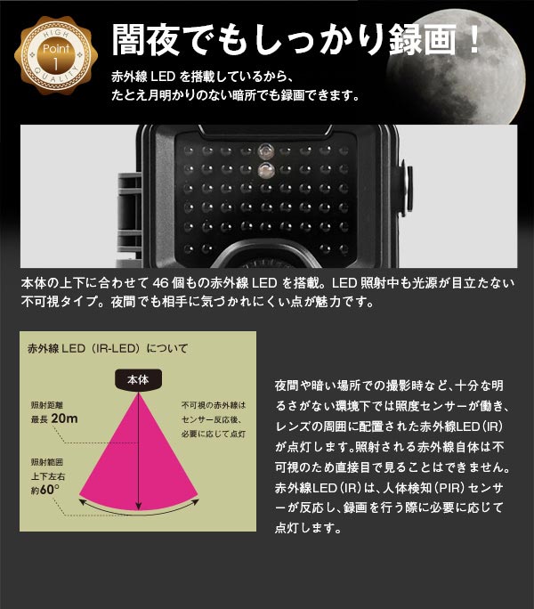 闇夜でもしっかり録画