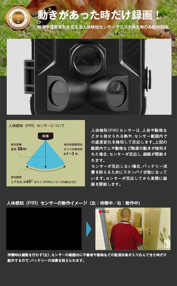 動きがあった時だけ録画