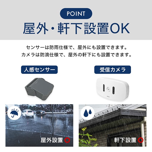 屋外・軒下設置OK