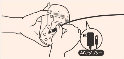 ACアダプタをカメラに接続