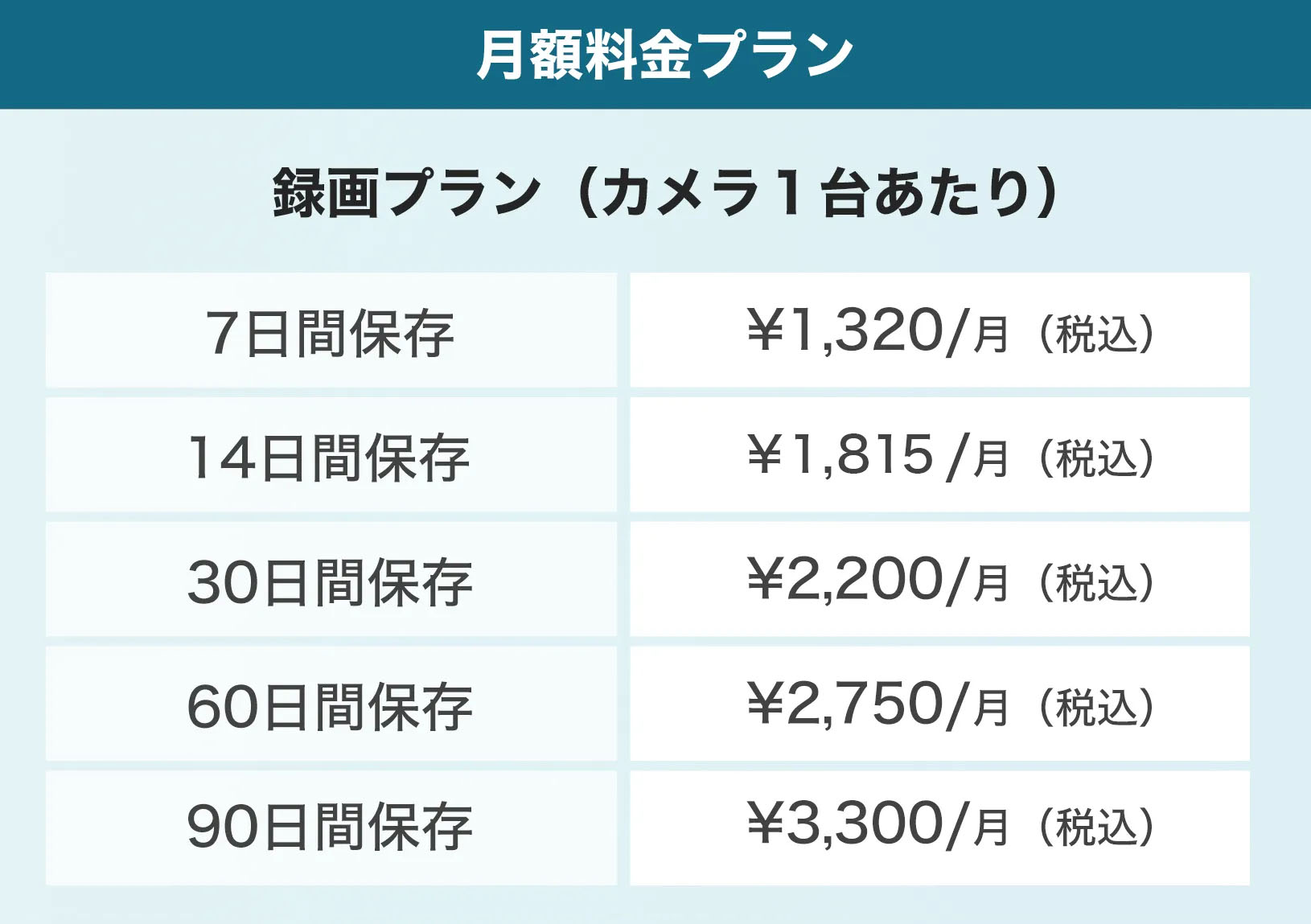 月額プラン例