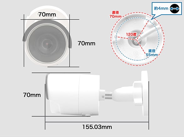 RD-CI501 4K800万画素 屋外用赤外線暗視型バレット型IPカメラ