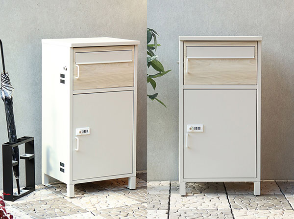 PBX-033 宅配ボックス付ポスト MOJYU Bartolo バルトロ グレージュ ホワイト木目 【メーカー直送品】