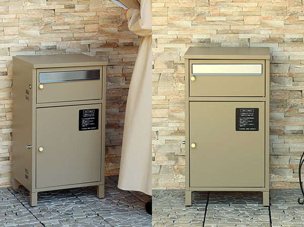 PBX-063 宅配ボックス付ポスト MOJYU Mina ミーナ ミルクティーベージュ 【メーカー直送品】