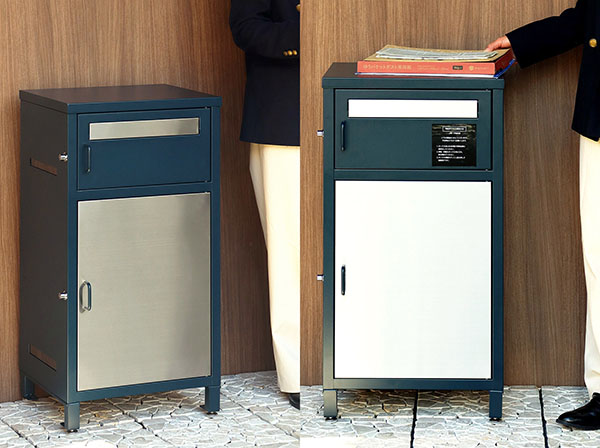 PBX-078 宅配ボックス付ポスト MOJYU Elia エリア ネイビー 【メーカー直送品】