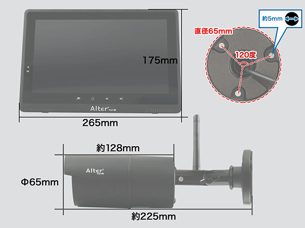 RD-4689 フルHD無線カメラ＆ワイヤレスモニターセット AFH-101