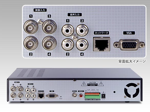RD-4505H.264圧縮方式4chデジタルレコーダーHDD増設可能