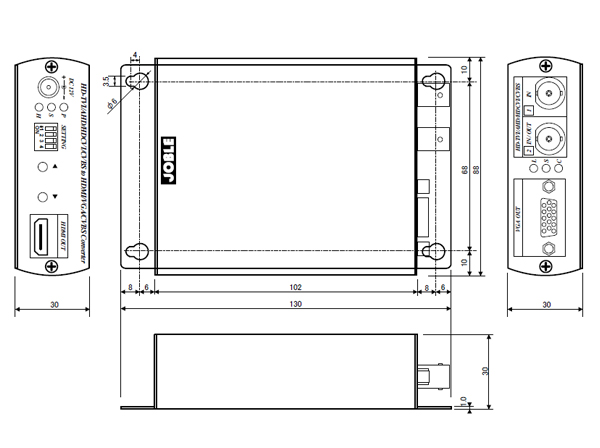 AD001HD4 映像コンバーター AHD/HD-TVI/HDCVI/コンポジット映像 →HDMI･VGAコンポジット【JOBLE】