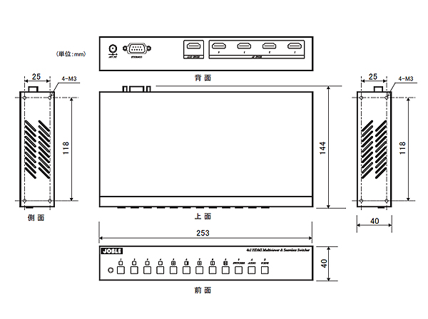 HM41E 映像切替 HDMI分割器 4入力【JOBLE】