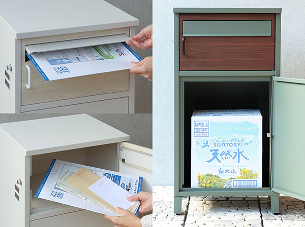 PBX-038 宅配ボックス付ポスト MOJYU Estella エステラ ブルーグレー 【メーカー直送品】