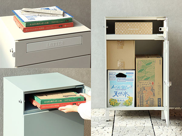 PBX-039 宅配ボックス付ポスト MOJYU Estella エステラ グレージュ 【メーカー直送品】