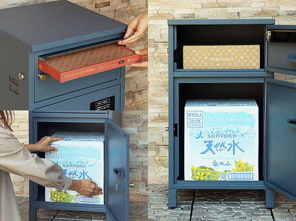 PBX-062 宅配ボックス付ポスト MOJYU Mina ミーナ ネイビーブルー 【メーカー直送品】