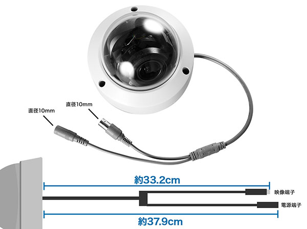 RD-CV262SVWC 210万画素 屋外防滴 ドーム型ワンケーブルカメラ