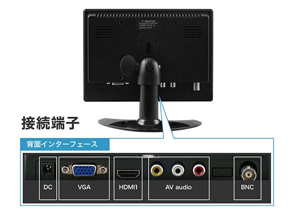 RD-4699 監視用モニター 7.0インチ HDMI/VGA/BNC対応 LED