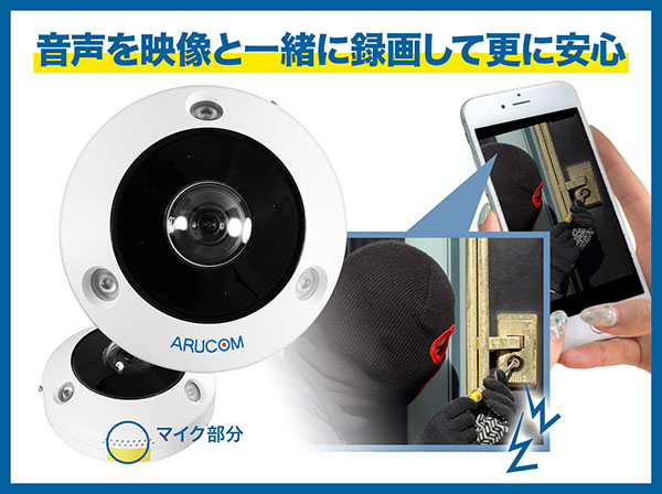 RD-CI632ZM ネットワークカメラ 600万画素マイク搭載360度撮影カメラ