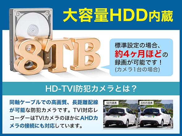 RD-RV8205 4K対応ハイブリッドレコーダー AHD IP 8TB 4ch