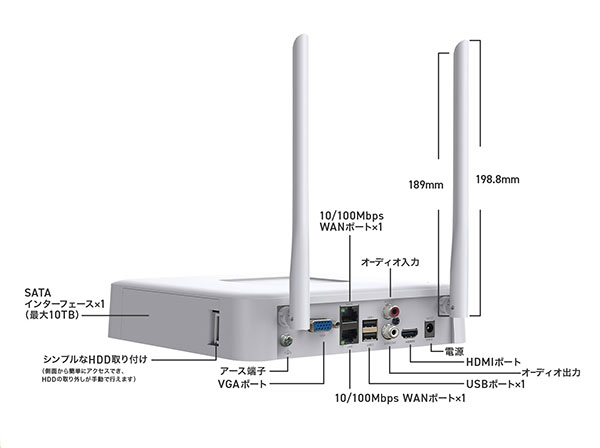 VIGI NVR1108H-W 8チャンネル Wi-Fi ネットワークビデオレコーダー TP-Link