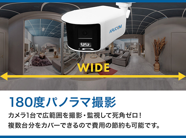 RD-CV513SMC 500万画素 屋外防水 180度撮影 アナログHD パノラマカメラ