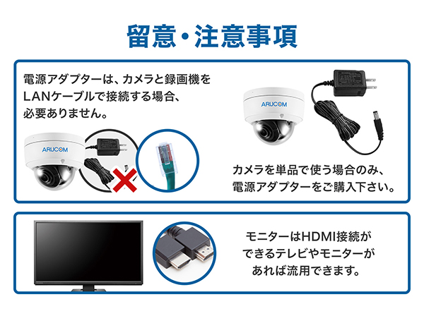 夜間カラー撮影IPカメラと録画機NVRを組み合わせるセット（SET770）