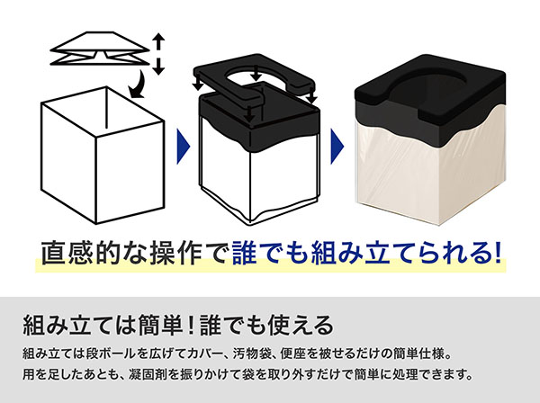 KO369 組立簡易トイレ 凝固剤5回分付き RABLISS