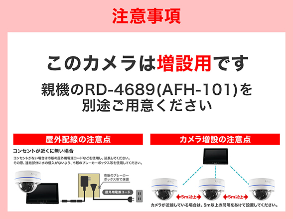 AFH-131Tx フルHDドーム型ワイヤレスカメラ（RD-4689増設用）