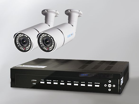 SET542-2AHD130万画素赤外線搭載屋外防雨型カメラ(2.8～12mm)1～4台(RD-CA206)と専用録画機、ケーブルの防犯カメラセット
