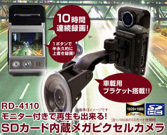 RD-4110モニター付きSDカード内蔵モニター付き高画質カメラ