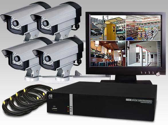 SET450-1 台数選べる防雨赤外線カメラとモニター・録画機・ケーブルセット