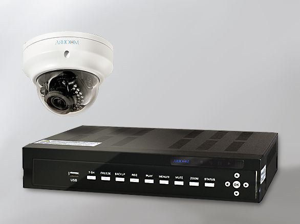 SET554-1AHD屋外用ドームカメラと専用録画機、ケーブルの監視カメラセット