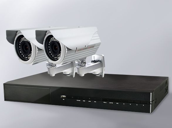 SET573-2HD-SDI屋外対応2メガピクセルカメラとハイブリッドレコーダーセット