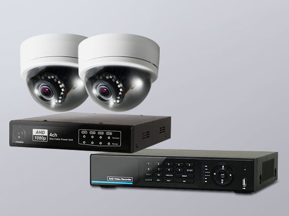 SET580-2AHDカメラ屋内用ワンケーブル広角・赤外線対応ドームカメラセット