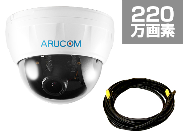 屋内専用220万画素ドームカメラ+ケーブル【RD-CA241V+RD-732-10】