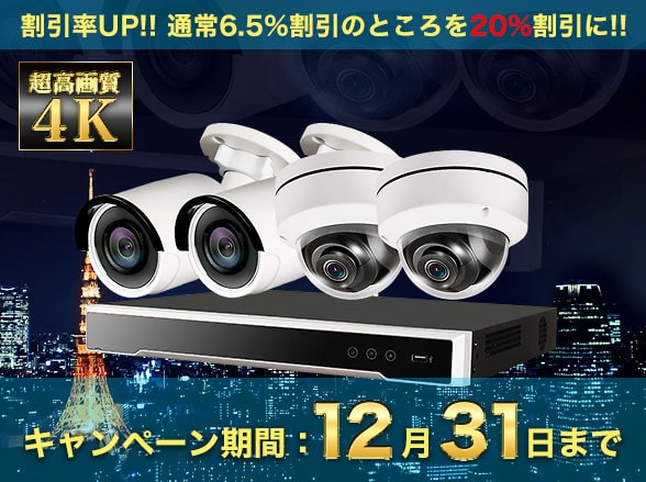 SET650 4K IPネットワークカメラ選べる1~16台セット