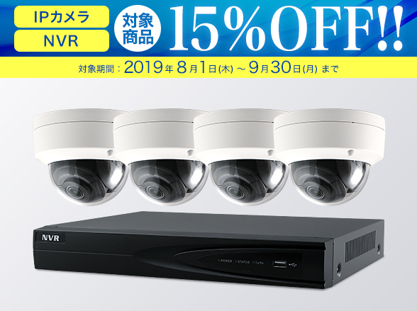 【8/1~9/30まで限定特価】SET665-4 220万画素屋外防滴ドーム型IPカメラ1~4台(RD-CI506)防犯セット